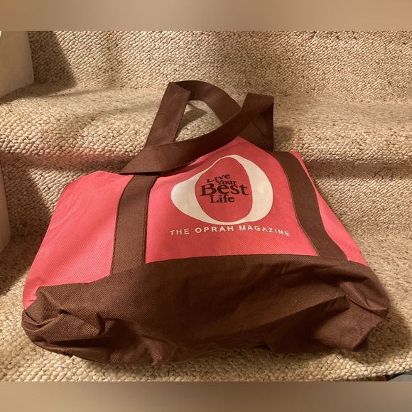 Oprah Magazine “Live Your Best Life” Pink & Brown Tote Bag - Picture 5 of 12